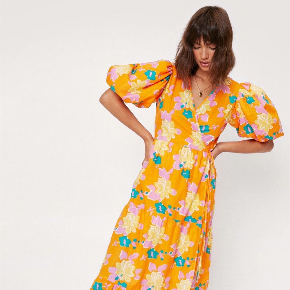 Puff Sleeve Tiered Floral Maxi Dress - Picture 4 of 6